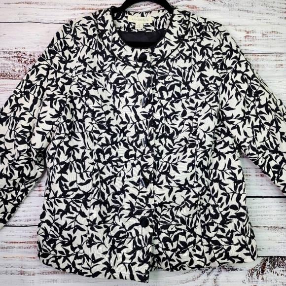 APPLESEED'S PLUS SIZE 14 BLACK WHITE BLAZER COAT JACKET - Picture 3 of 11